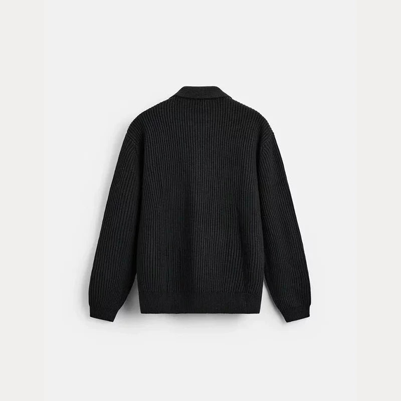Textured Knit Zip Cardigan