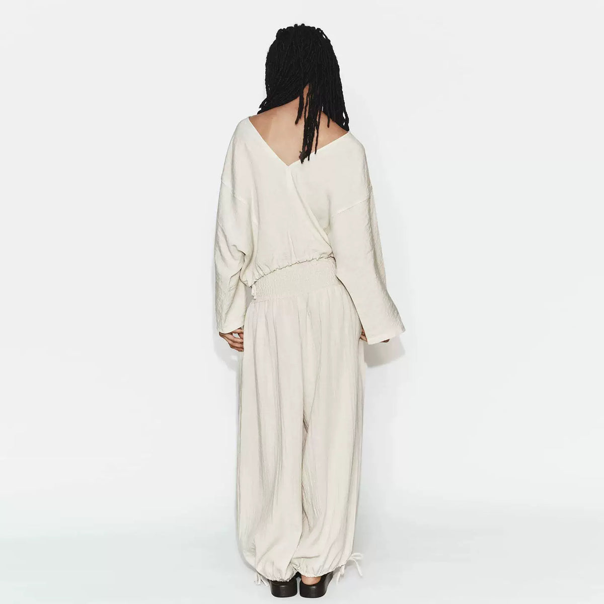 Layered Crew Top and Long Trousers Set