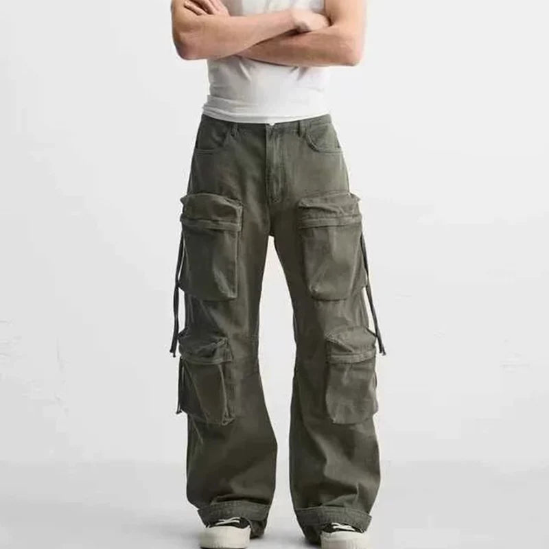 Washed Utility Pocket Jeans