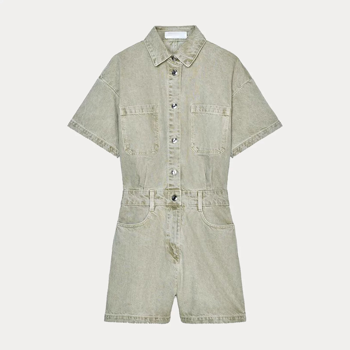 Denim Short-Leg Jumpsuit