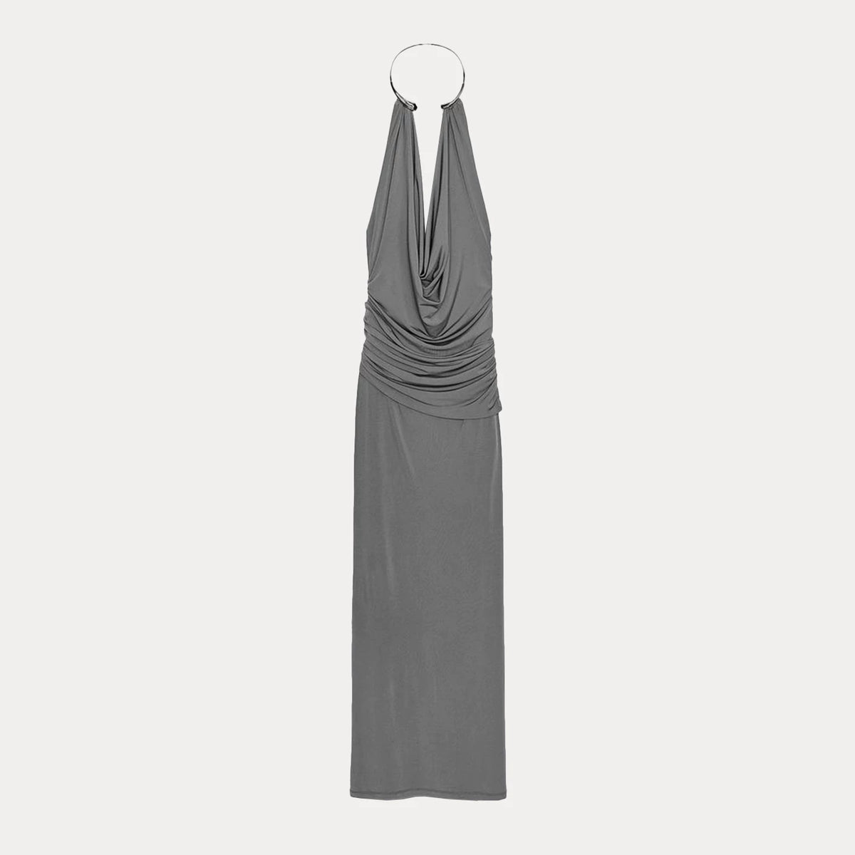 Jewel-Neck Maxi Dress