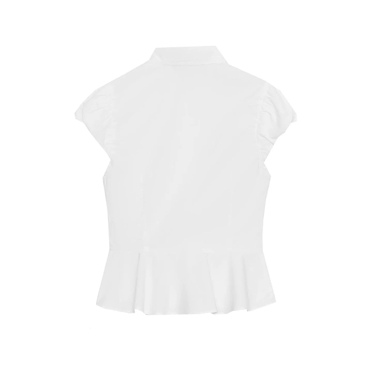 Puff-Sleeve Peplum Shirt