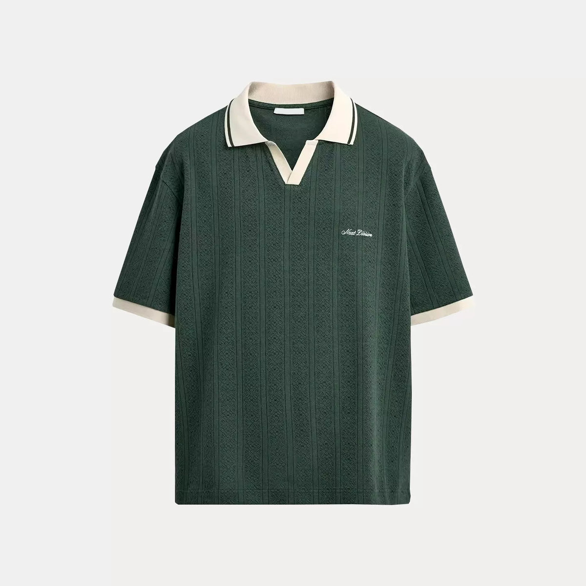 Jacquard Embroidered Stripe Polo