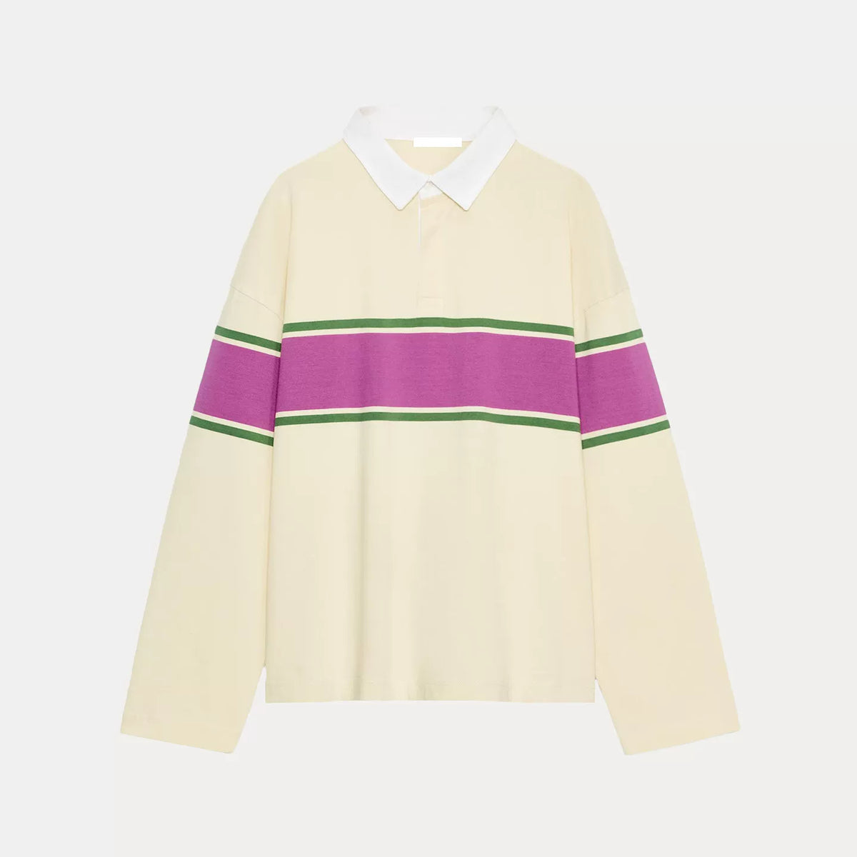 Long-Sleeve Colour-Block Polo
