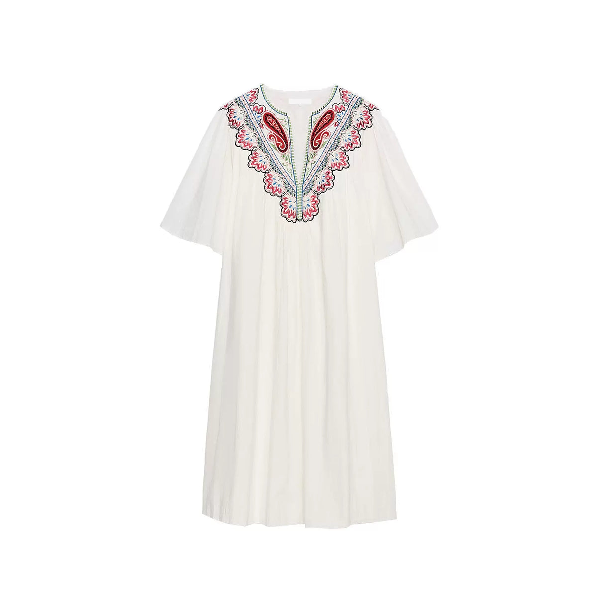 Embroidered Midi Dress