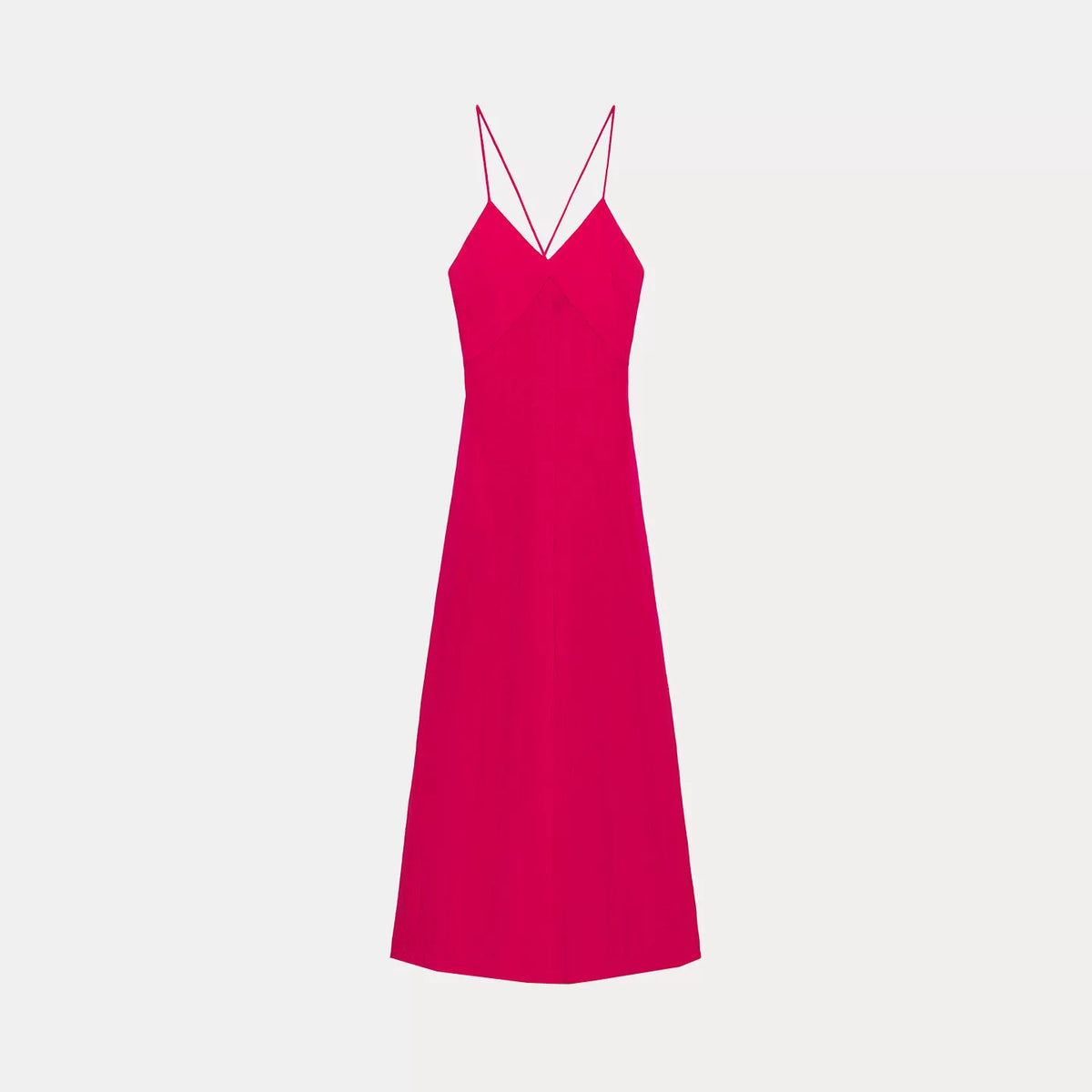 Cross-Back Midi Slip Dress