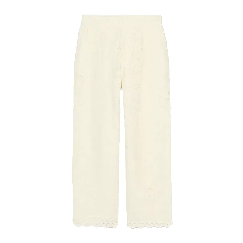 Cutwork Embroidered Shirt and Trousers Set