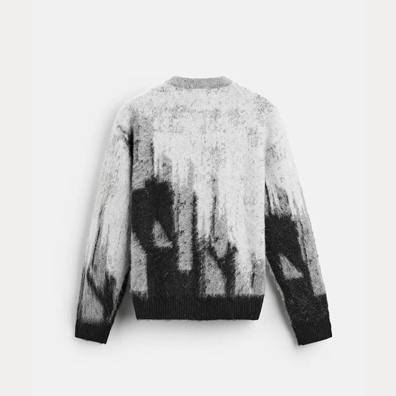 Jacquard Crew Neck Sweater