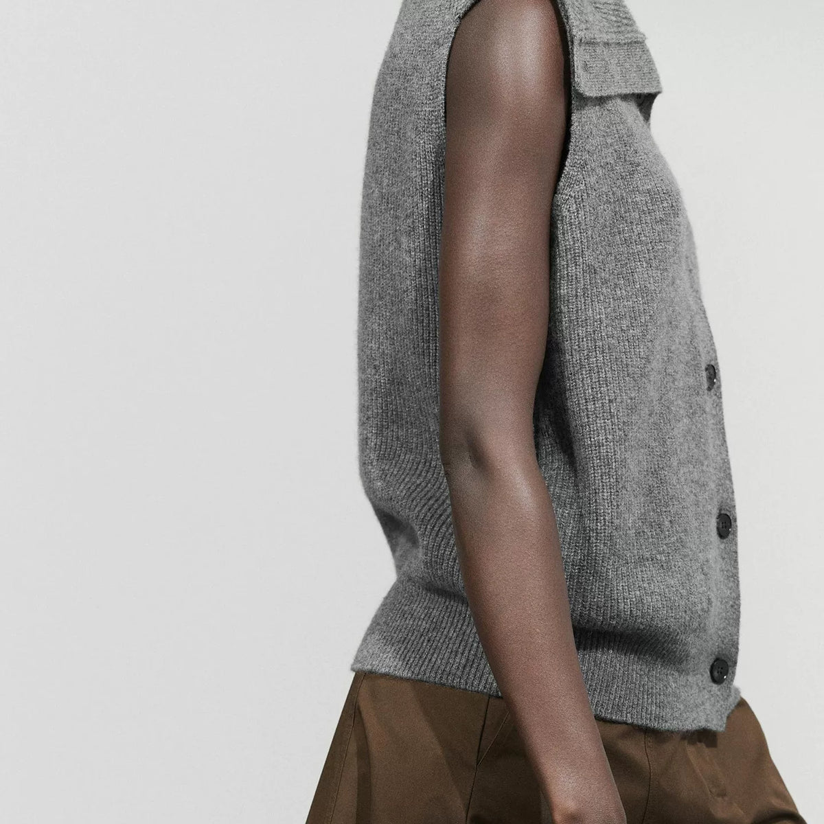 Funnel-Neck Knit Vest