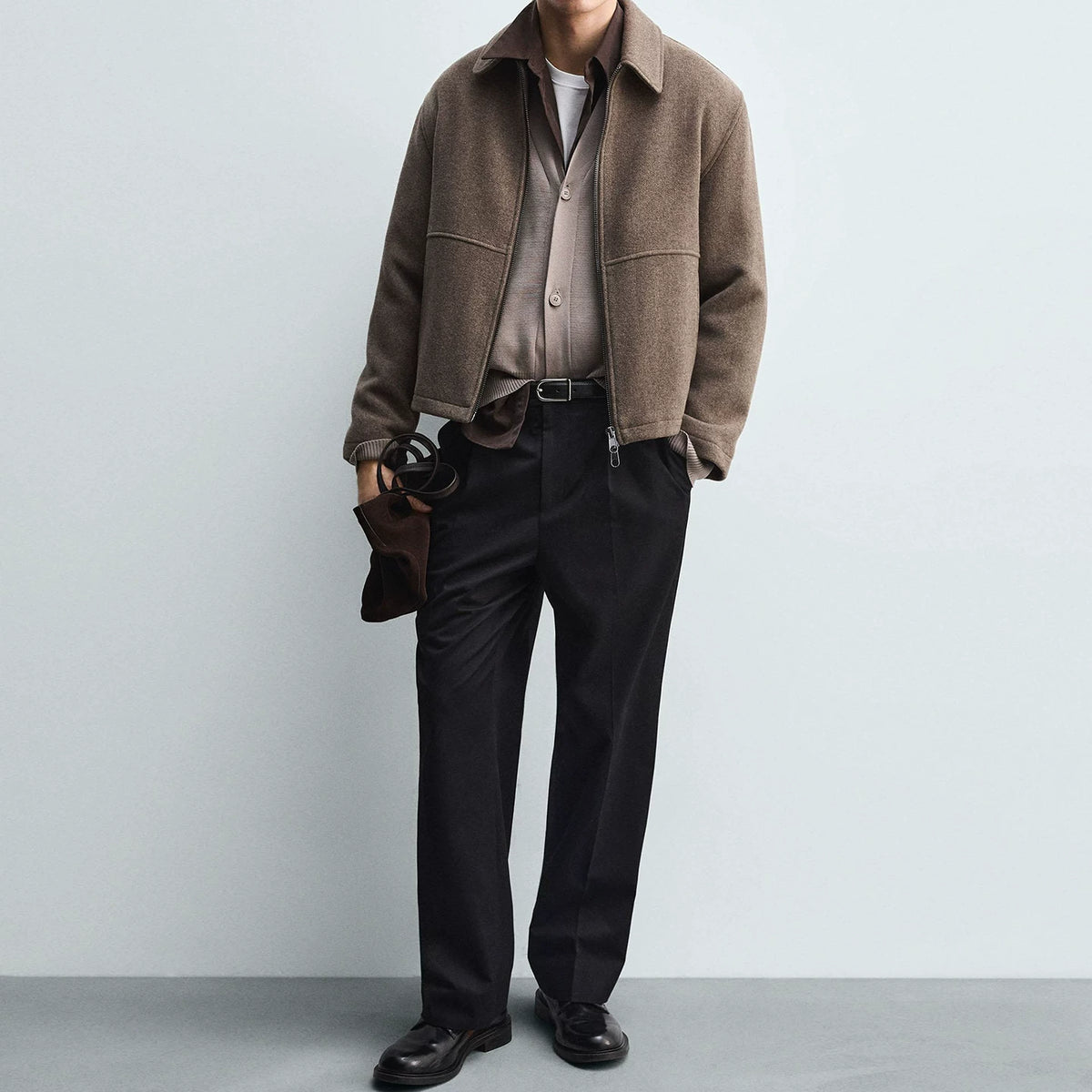 Textured Zip Collar Jacket