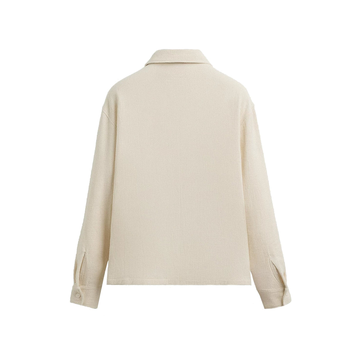 Polo-Collar Textured Long-Sleeve Shirt