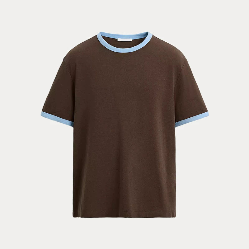 Contrast Textured Slim Crew Tee