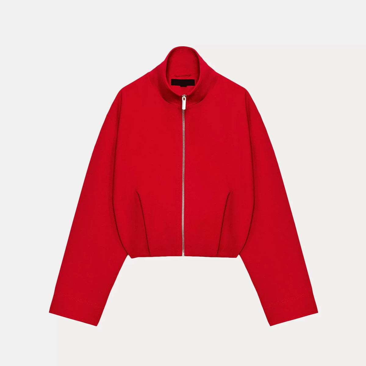 Stand-Collar Zip Bomber Jacket