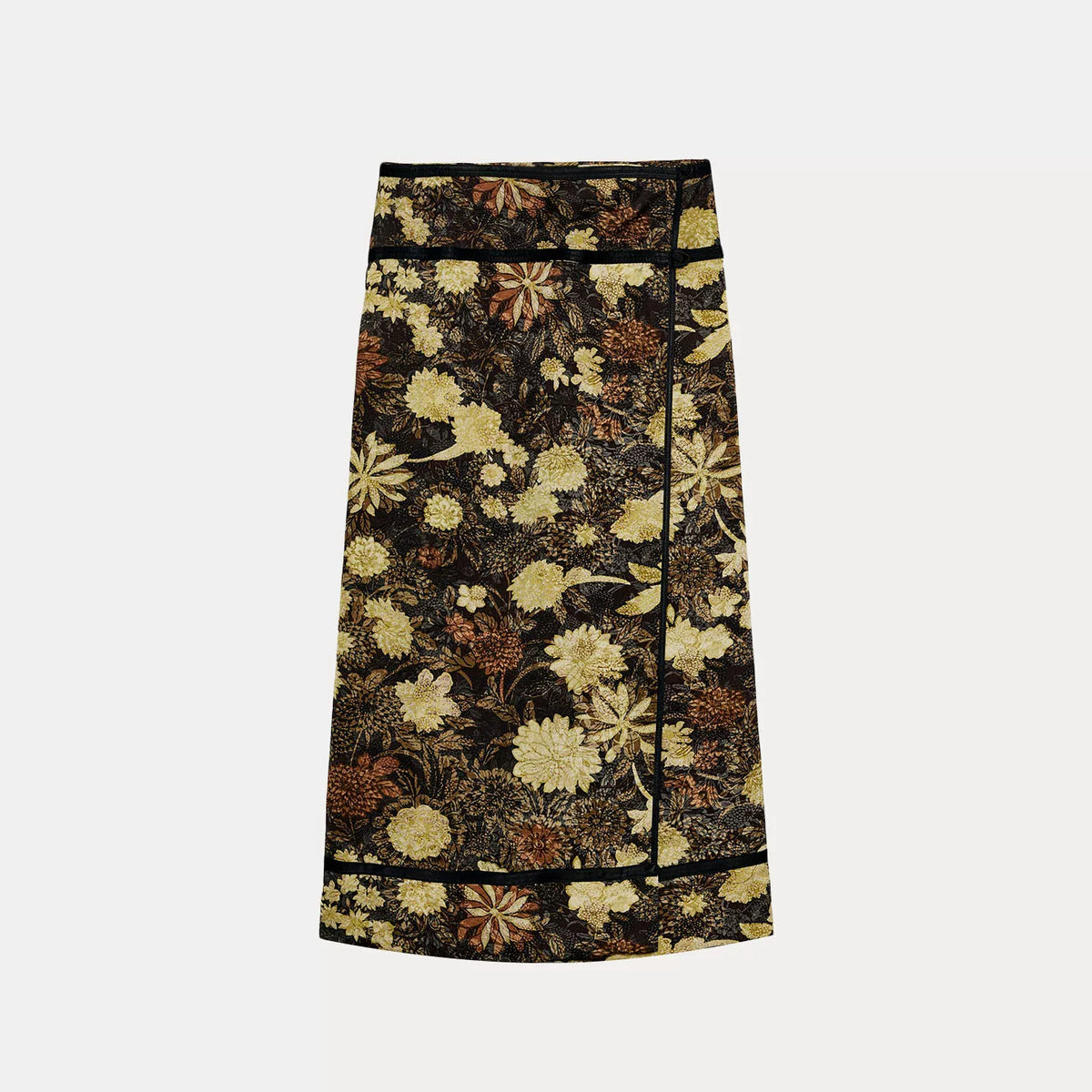 Floral Sarong Straight Skirt