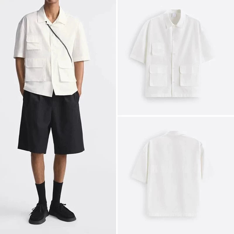 Multi-Pocket Short-Sleeve Utility Shirt