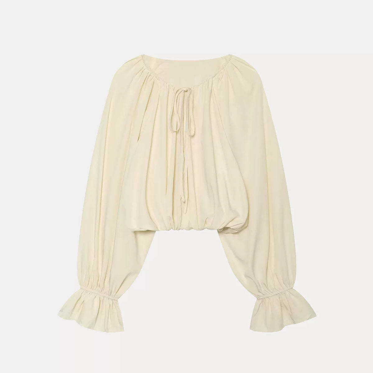 Lantern-Sleeve Tie Top