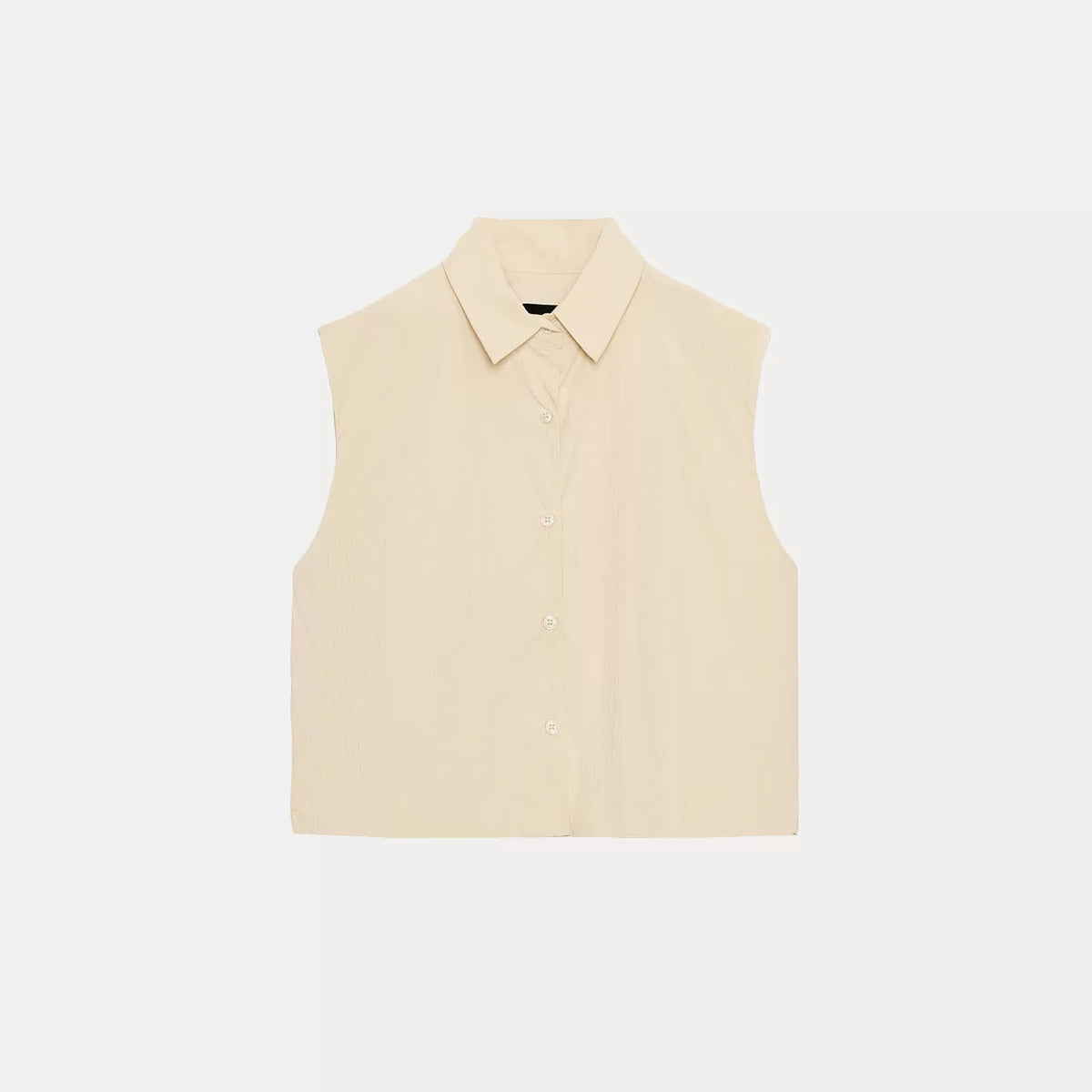 Sleeveless Collared Sculpted-Back Top