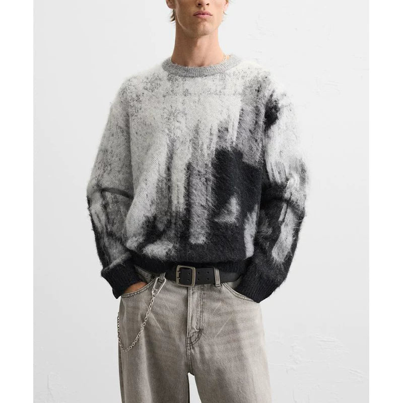 Jacquard Crew Neck Sweater
