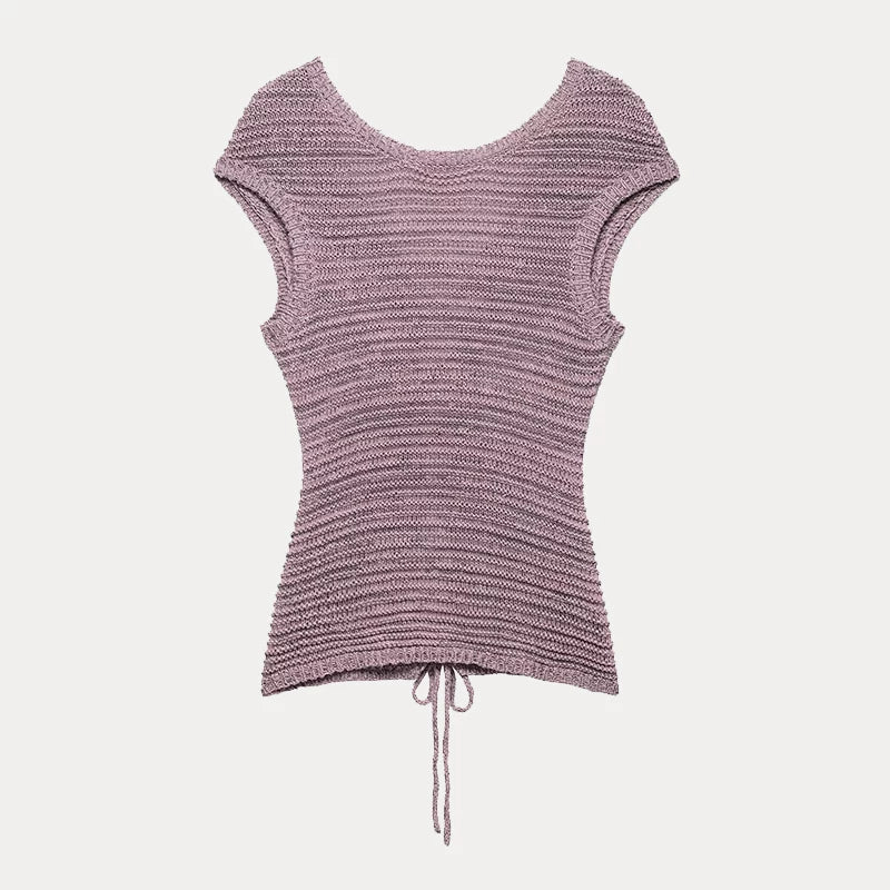 Textured Knit Top & Shorts Set