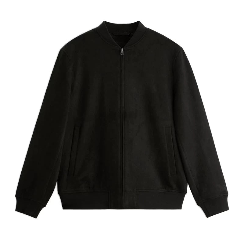 Suede-Effect Bomber Jacket