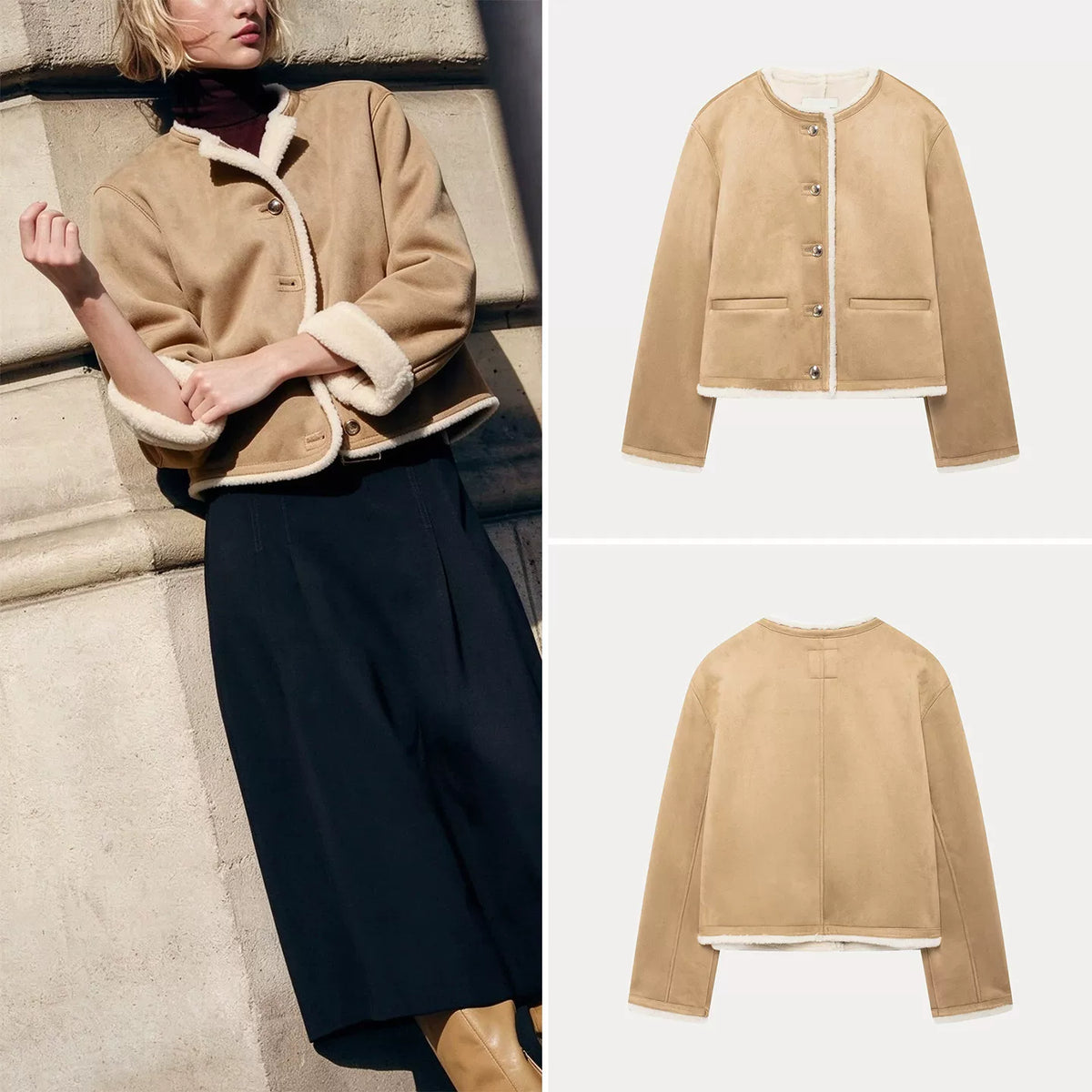 Reversible Metal-Button Jacket