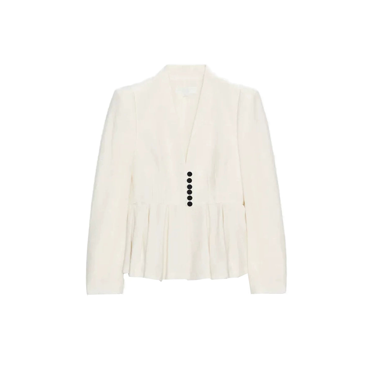 Striped V-Neck Short Hem Blazer