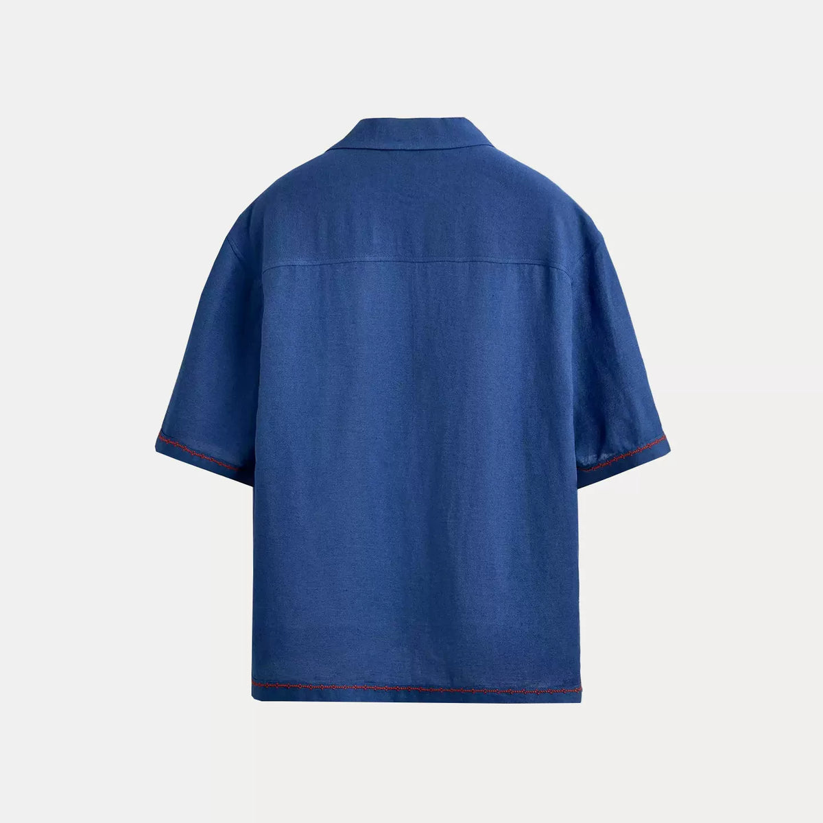 Contrast Embroidered Relaxed Shirt in Royal Blue