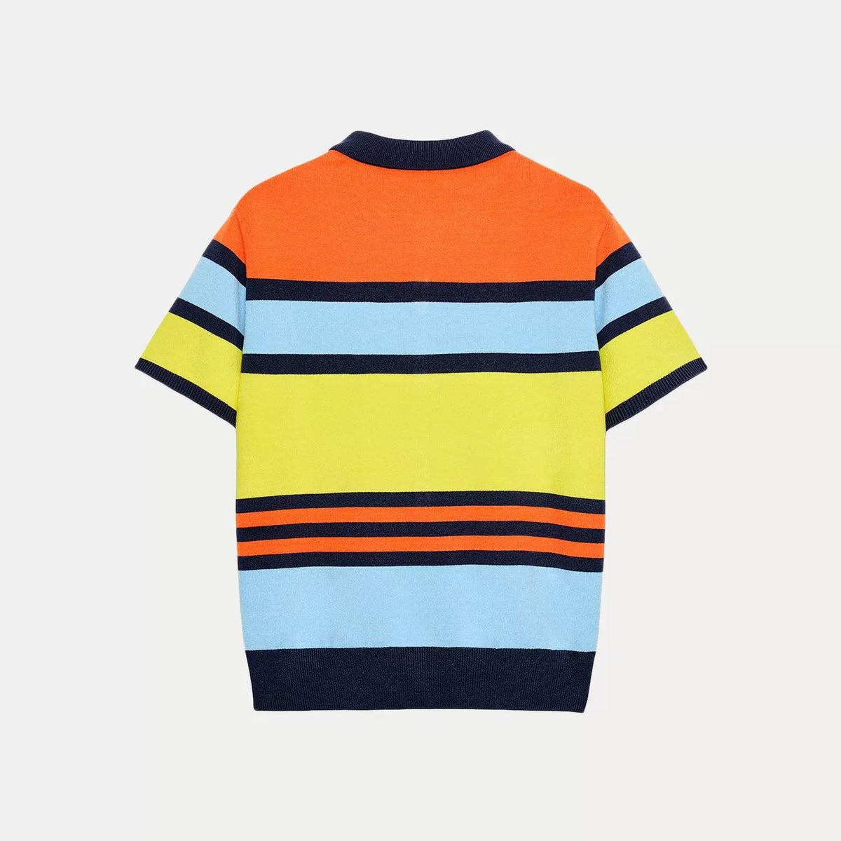 Short-Sleeve Striped Knit Polo