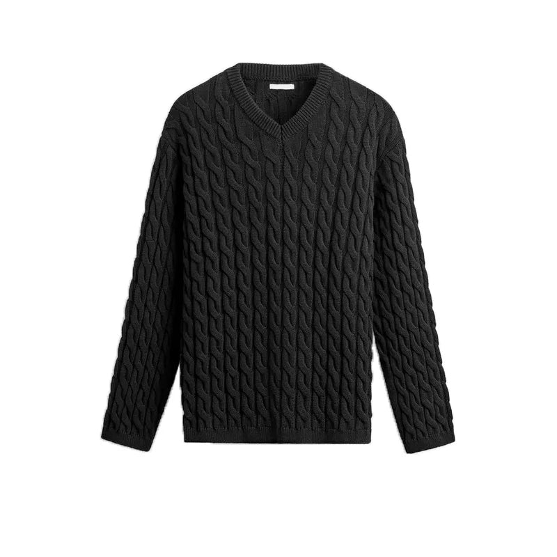 Braided-Texture Knit Sweater
