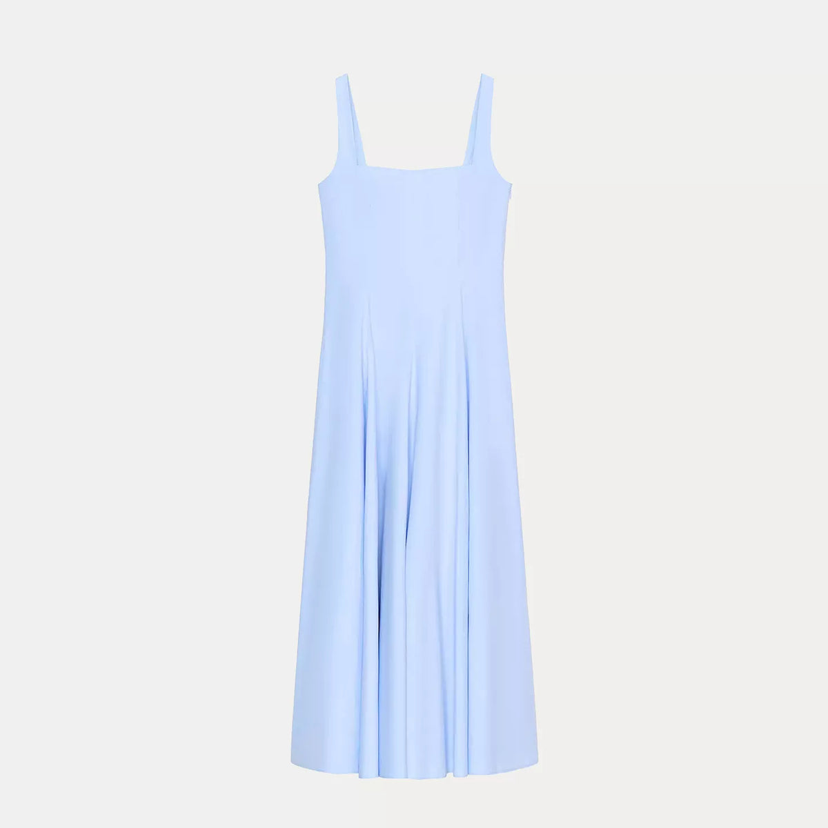 Poplin Square-Neck Flare Dress