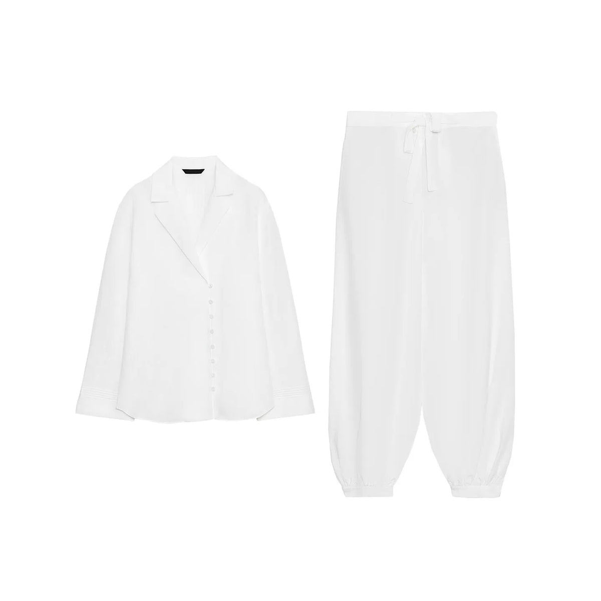 Button-Up Shirt and Lantern Trousers Set
