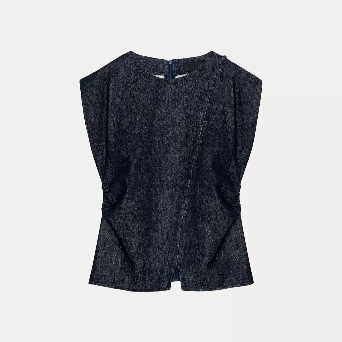 Denim Top and Wide-Leg Trouser Set