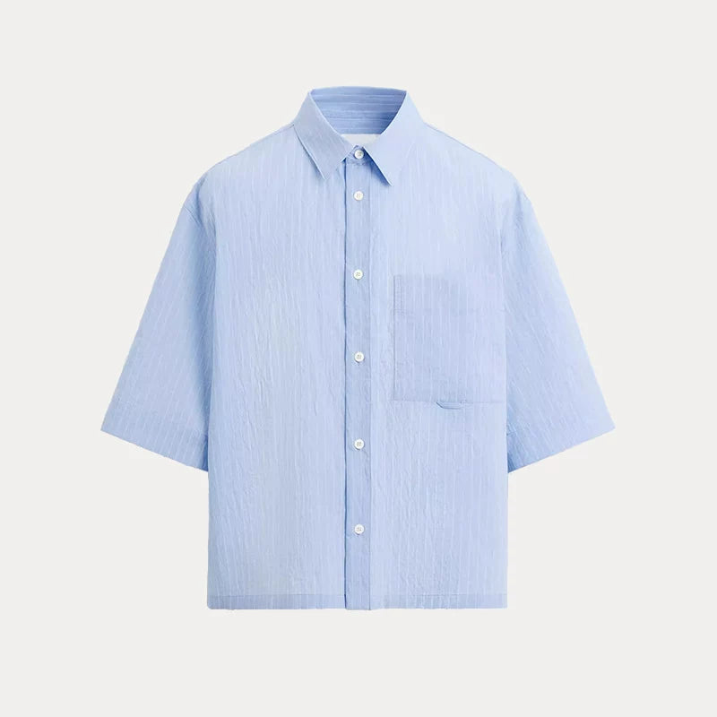 Lightweight Striped Short-Sleeve Shirt