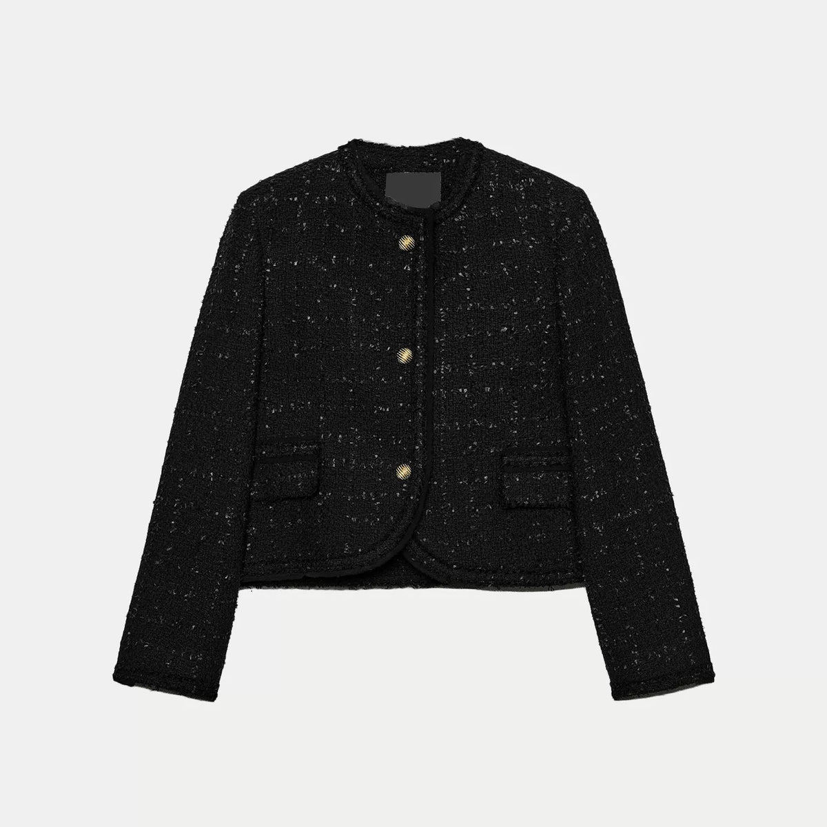 Crew Neck Button Jacket