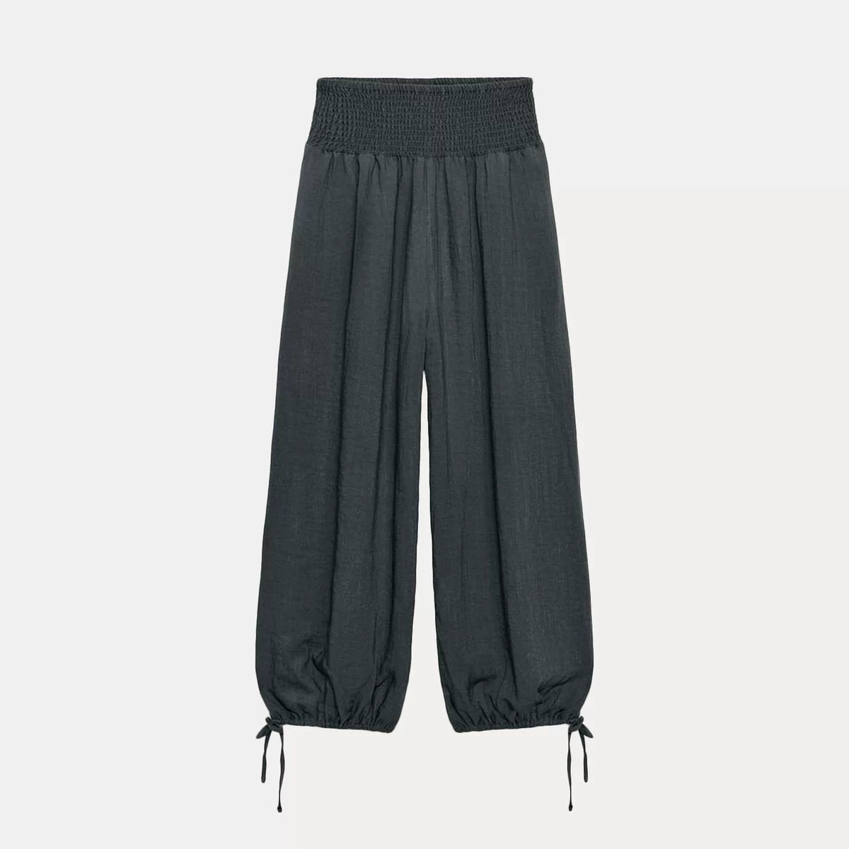 Crew Neck Shirt and Lantern Wide-Leg Set