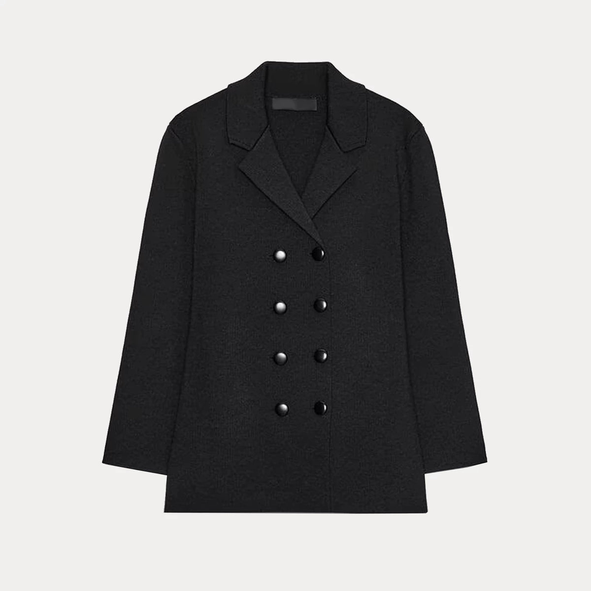 Knit Double-Breasted Jacket and Midi Skirt Set