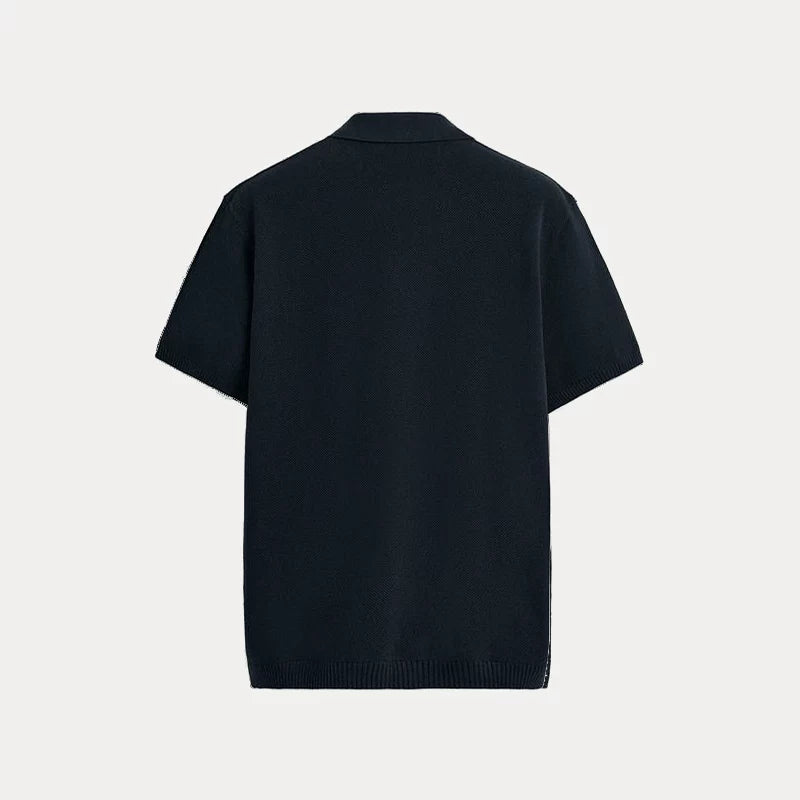 Textured Knit Short-Sleeve Polo