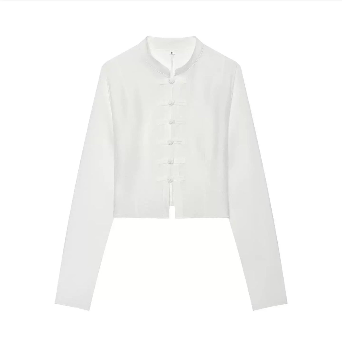 Mandarin Collar Frog-Button Top
