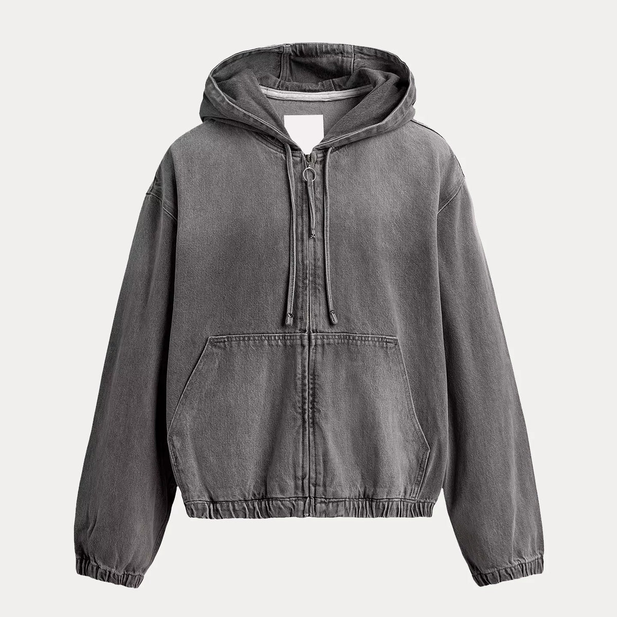 Washed Hooded Zip Jacket
