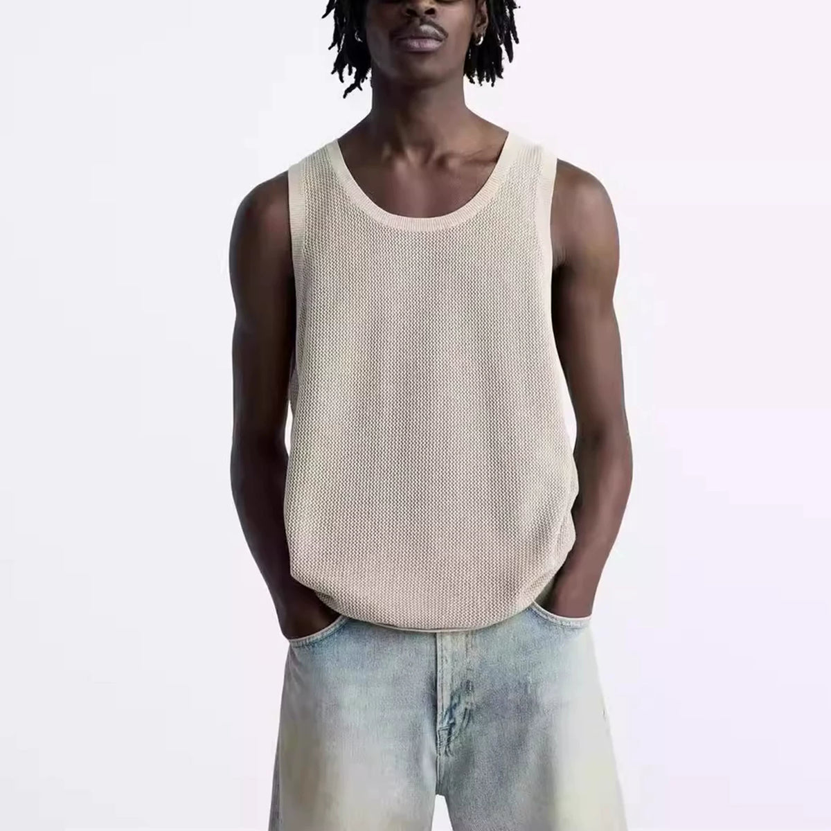 Knit Wide Crew Neck Tank