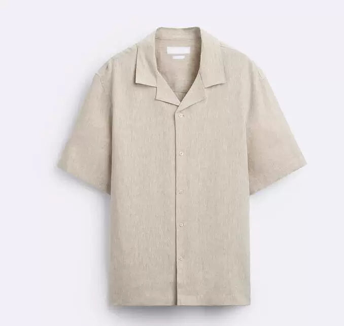 Bowling Collar Blend Short-Sleeve Shirt