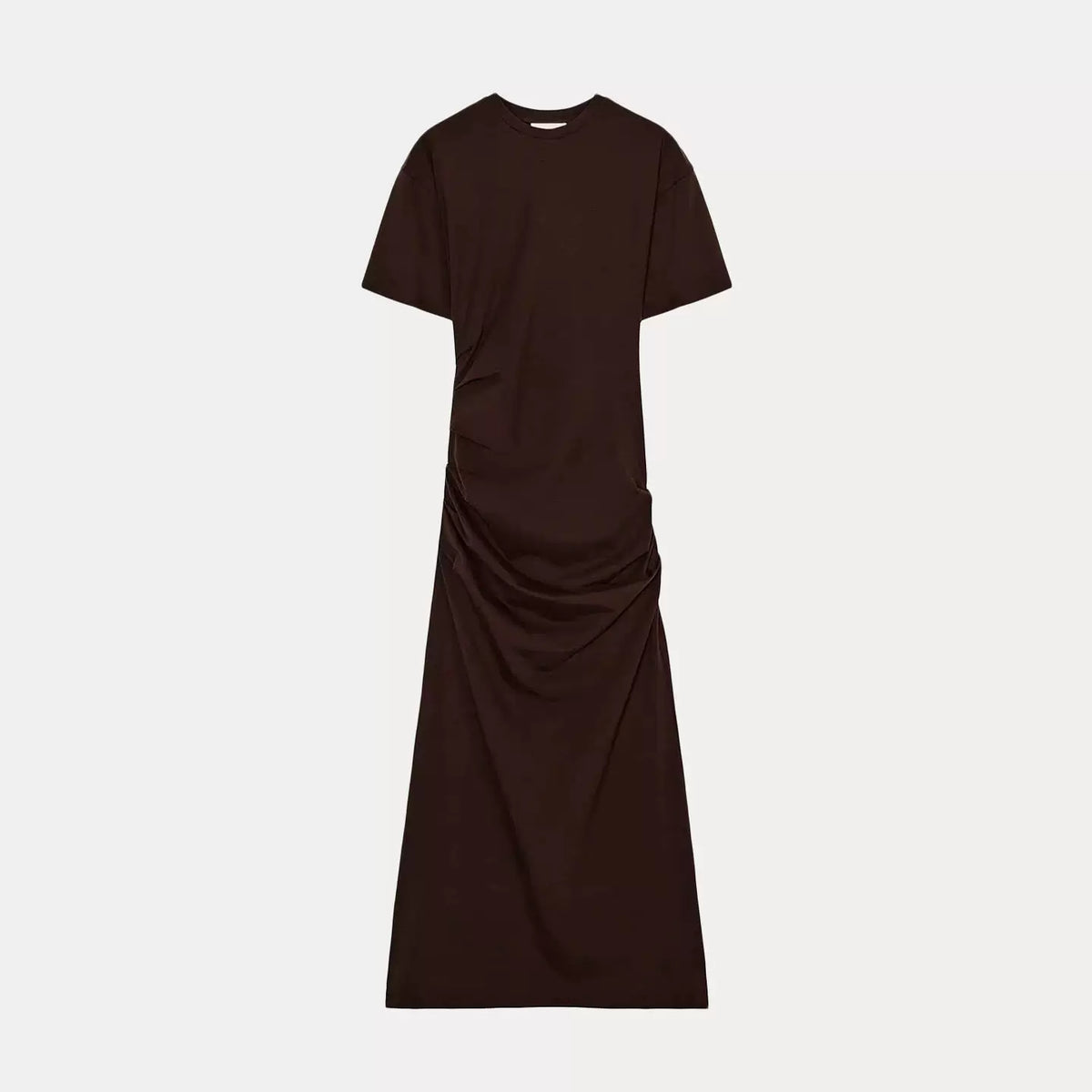 Ruched Brown Dress
