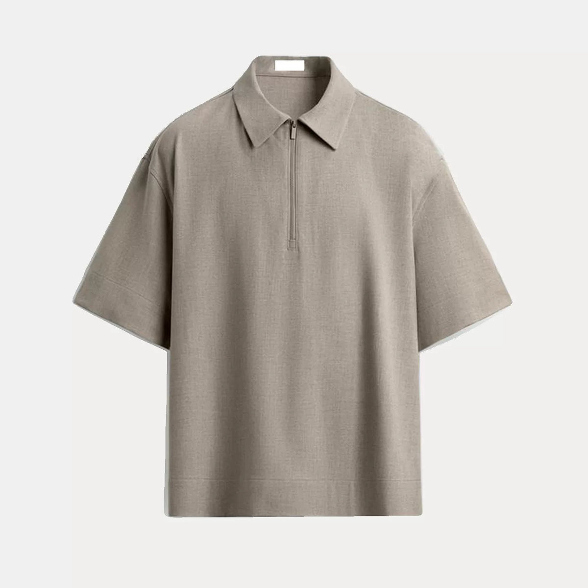 Zip Short-Sleeve Polo Shirt