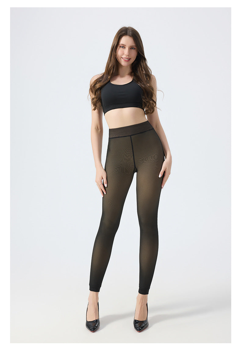 Fleece-Lined Sheer Leggings