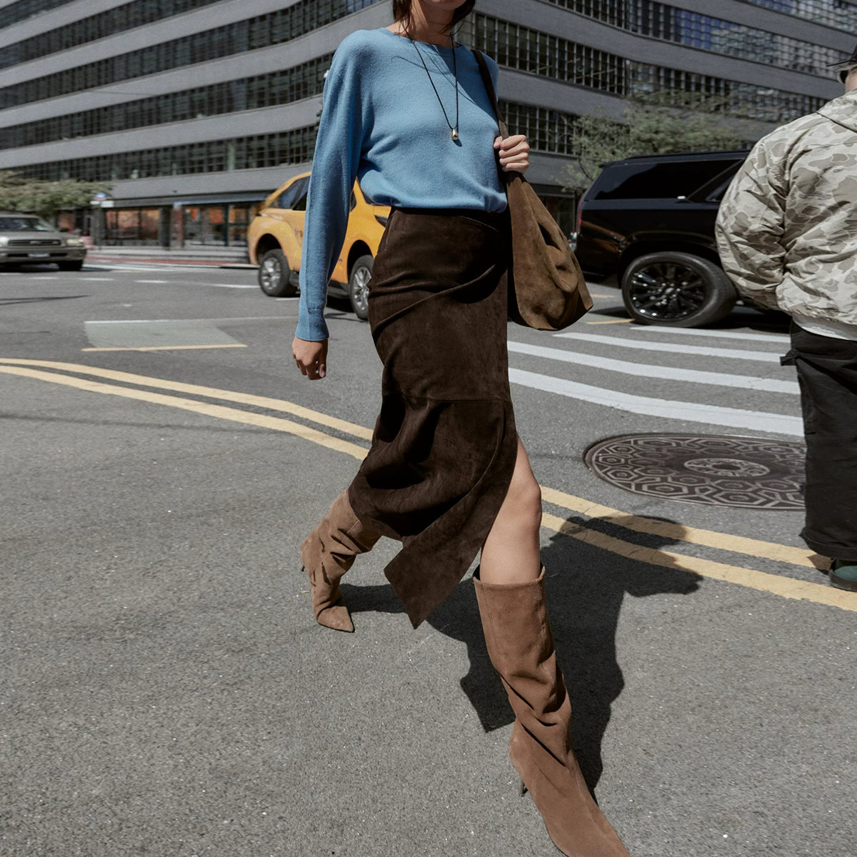 Coffee Brown Bodycon Maxi Skirt