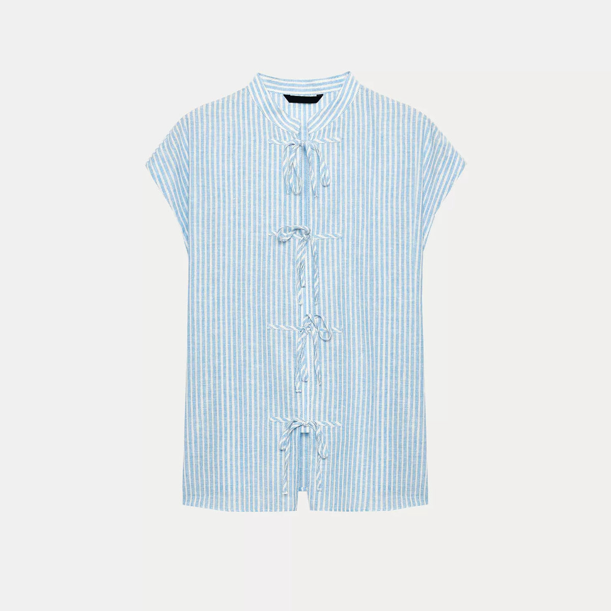 Striped Bow-Tie Sleeveless Shirt