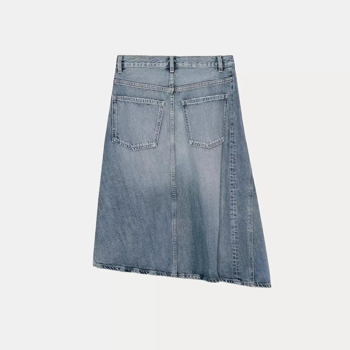 Asymmetric Denim Skirt