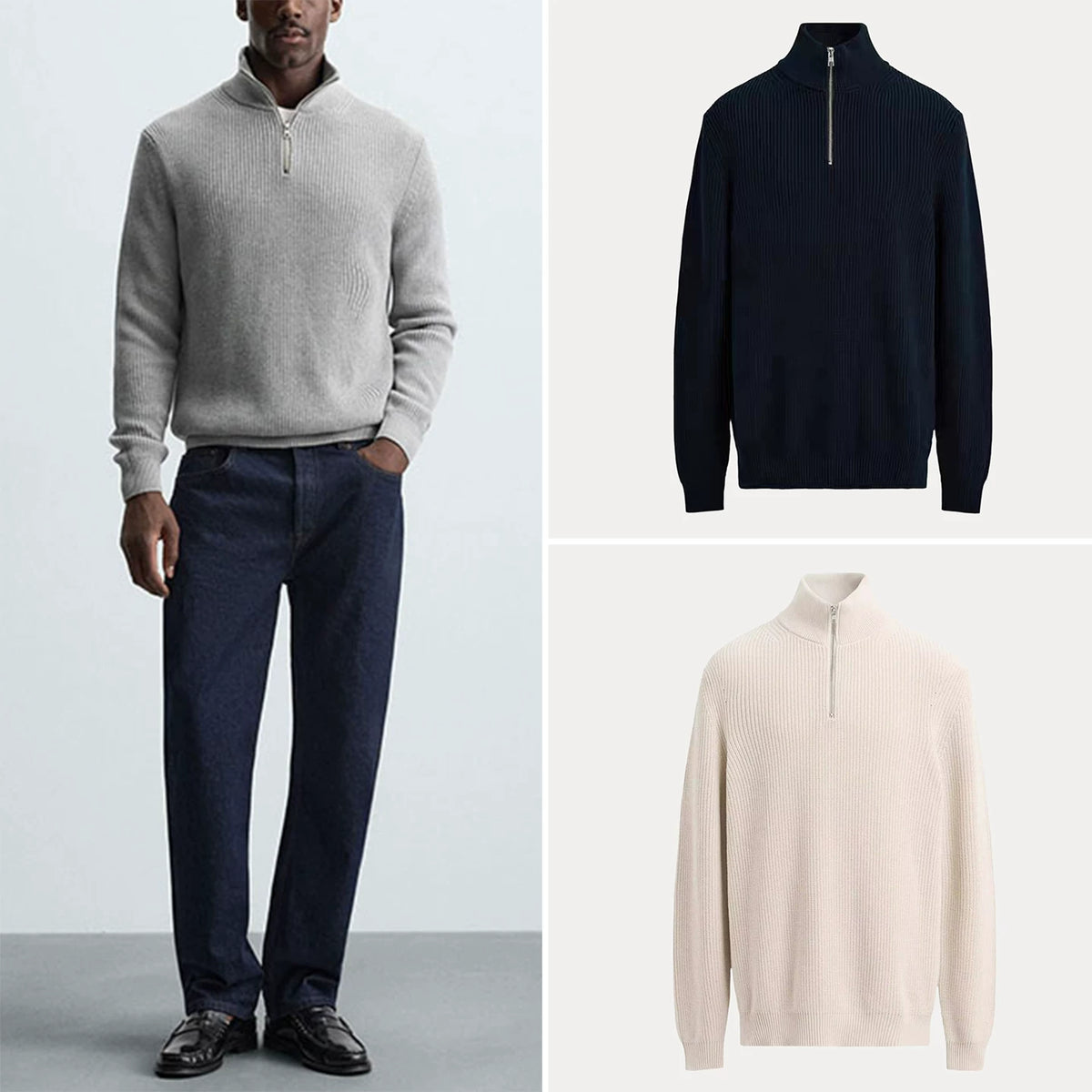 Half-Zip Mock Neck Sweater