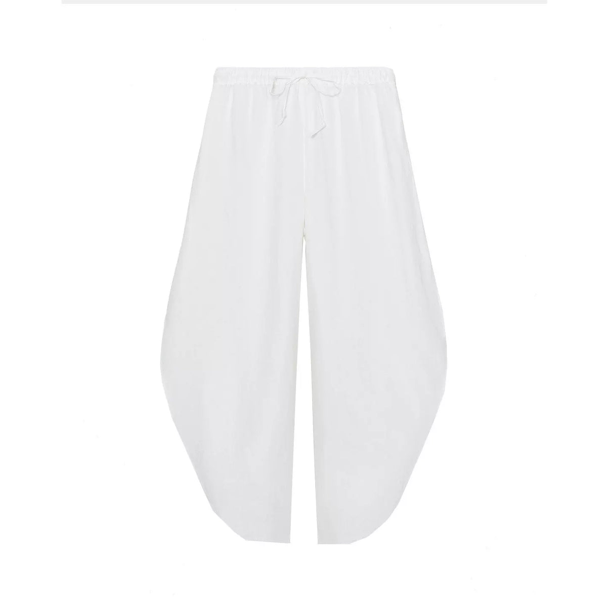 Tie-Front Top and Split-Hem Trousers Set