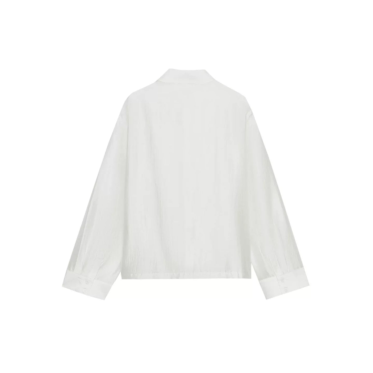 Knot-Button Round Neck Blouse